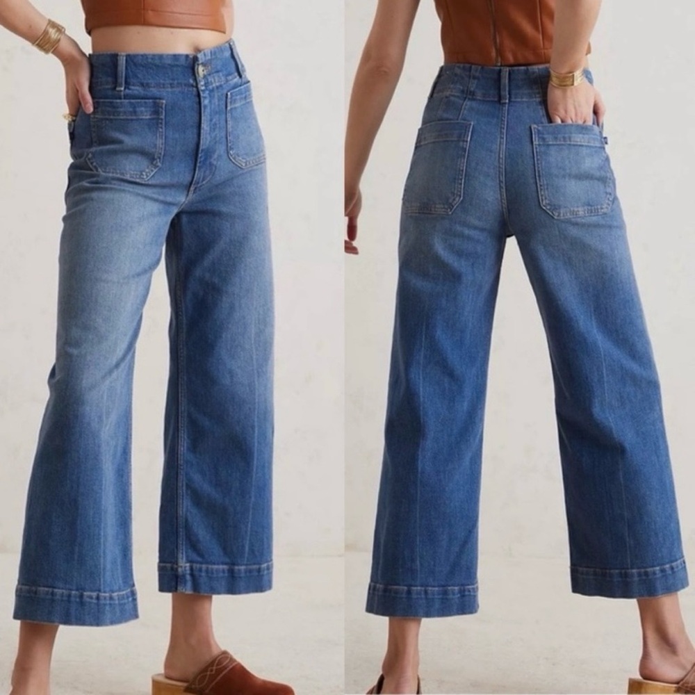 Anthropologie Pilcro The Skipper Crop High-Rise Wide-Leg Jeans - Sz 27